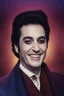 Placeholder: facial portrait - Elvis Marty Feldman, Smiling - 32k, UHD, 1080p, 8 x 10, glossy professional quality digital photograph - dark blue and dark red, and light maroon and purple and foggy black gradated background, historic, powerful, octane rendering, exquisite detail, 30 - megapixel, 4k, 85 - mm - lens, sharp - focus, intricately - detailed, long exposure time, f8, ISO 100, shutter - speed 1125, diffuse - back - lighting, ((skin details, high detailed skin texture)), (((perfect face))),