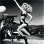 Placeholder: [photo by helmut newton] Barbarella plays Atomic Wedgie in agent provocateur