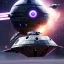 Placeholder: Space mothership, star wars style, metalic color, hyper realistic, blur