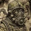 Placeholder: warhammer 40000, krieg regiment, gasmask, ww1, portrait, handdrawn