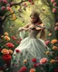 Placeholder: Gorgeous Photography Beautiful Princess playing violinist in Wild garden,flower,birds surrounding,fractal ornamentation, over detailed, gloriously full and confusing, nothing that really exists, everything made up, fantasy world, sweet briar, photography graphic art, song birds, ochre rose,rose buds, dewy morning, forest of oaks