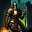 Placeholder: 90's TCG art retro fantasy art of a heroic epic knight