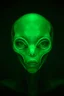 Placeholder: A transparent, hollow, glowing, face , a negative photo , 8k, high resolution for an alien in green