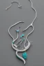 Placeholder: White gold eel necklace with turquoise jewels