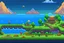 Placeholder: 2d pixellated nintendo style landscape jupiter trading exchange