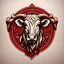 Placeholder: Renaissance style Sports logo, Red theme, cows head . Realistic, perspective, light and shadow, religious themes, highly detailed