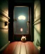 Placeholder: Wes Anderson photographer, night, room, monster peeking behind the ajar door, Ultra realistic, punk style, wide angle view, soft color, highly detailed, unreal engine 5, ray tracing, RTX, lumen lighting, ultra detail, volumetric lighting, 3d, finely drawn, high definition.