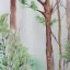 Placeholder: exquisite whimsical woodland watercolor, delicate, cute, adorable, linen backdrop