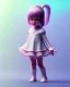 Placeholder: isometric clean art of super cute child girl, hard lighting, soft pastel gradients, high definition, 3d icon clay render, blender 3d