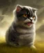 Placeholder: digital painting artwork of realistic scottish fold cat, highly detailed epic cinematic concept art cg render, dynamic dramatic cinematic lighting, aesthetic, excellent composition, very inspirational, arthouse, garden background, made in maya, blender and photoshop, by ruan jia