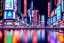 Placeholder: Cinematic view of Tokyo city at night, melancholic, buildings with blue neon signs and flags, rain, high definition, 3D