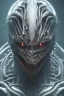 Placeholder: evil predator with crown, alien, brutal face, tron, head, burn eyes, 8k, finely detailed, dark light, photo realistic, hr giger, cyberpunk