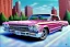 Placeholder: a true-to-life 1963 Chevrolet Impala, centered, intricate, extreme detailed, photorealism, center view, city background, pivot on chevrolet, pen and color marker painting by cheryl kelley