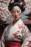 Placeholder: Mind Bending View, Dynamic Action Pose.Close up Portrait. Hyperrealistic.photoreal.(Masterpiece 1:1) art in the style of Fabian Perez and Larry Bud Melman. ethereal geisha, elegant, beautiful, off shoulder kimono, Decollete, simmetrical face, dance pose, Cherry blossom background, anime style, illustration, flat color, acrylic painting, palette knife and brush strokes, style of ),.styles of Douglas Smith and David Welker and Patrick Arrasmith, Beatrice Potter, surreal fashion