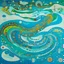 Placeholder: A cyan tundra covered in snow designed in Mehndi design painted by Wassily Kandinsky