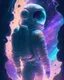 Placeholder: An astronaut lost in the galaxy whose soul is pulled from his body by the god of the galaxy in exchange for seeing his love one last time, digital art, anime, 4k, high resolution. full detail.cartoon