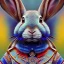 Placeholder: girl rabbit with blue aye, aboriginal, dot painting, indiginous, dot, mud, dream-time, abstract, dots, natural pigment, extremely sharp detail, finely tuned detail, ultra high definition, 8 k, unreal engine 5, ultra sharp focus, art germ and Paul Lewin and Kehinde Wiley