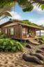 Placeholder: luxury eco resort hawaii outside view bungalow at the beach