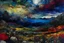 Placeholder: dark winter has set in leaving me alone, a storm builds over the distant mountains, vivid colors, strong distinct foreground, very strong outlines, over-saturated colors, Edward Atkinson Hornel, John Hoyland,, Kim Keever, Thom, (champlevé) watercolor, pastel, ink , arthur rackham, monet, Dufy, Chagall, Crivelli, Vallotton, Andy Kehoe, watercolor, ink painting rendered in plique-à-jour technique, style of Andy Kehoe... Modifiers: intricate beautiful award winning crisp quality dramatic watercolor