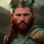 Placeholder: highly detailed portrait viking king art, red hair, blue glass eyes, green glass steel armor, cinematic lighting, 4k, 8k, octane render, digital concept art, trending on artstation, pinterest, extremely detailed, ambient lighting.