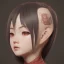 Placeholder: Anime girl cute neck head portrait, warrior costume, village, meditation, 8k quality