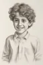 Placeholder: a drawing of a boy smiling, with his hair on a sheet of paper, in the style of hyperrealistic pencil drawings, qajar art, flat shading, smooth and shiny, realistic depictions of human form, danube school, animation