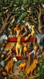 Placeholder: Hieronymus Bosch style , full of zoo animals bus up , 4k