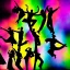 Placeholder: Jazz dancers, Silhouettes, gestures, vivid colors