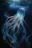 Placeholder: Beautiful sea freedom, weightless swimming, bioluminescent sea, squid tentacles, transparent skin