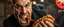 Placeholder: mean looking mafia thug eating a hot dog