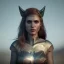 Placeholder: analog style, Celtic goddes, portrait, simmetric eyes, ambient, batgirl wearing outfit, ultra realistic photo, unreal engine
