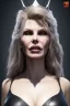 Placeholder: Kim Basinger as evil queen in black leather, busty, cleavage, curvy, angry, happy, stern look. character design by cory loftis, fenghua zhong, ryohei hase, ismail inceoglu and ruan jia. unreal engine 5, artistic lighting, highly detailed, photorealistic, fantasy