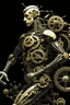 Placeholder: mechanical man punk cypher dancing detailed cogs and screws leonardo da vinci style detail STYLE OF Hiroshi Nagai