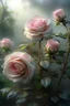 Placeholder: 74. Watercolor, a bush of delicate pink roses, an ultra-detailed plant, morning, rain, beautiful landscape, fog, many details, delicate sensuality, realistic, high quality, 3d, work of art, hyperdetalization, filigree, hazy haze background, hyperrealism, professional, transparent, delicate pastel tones, back lighting, contrast, fantastic, unreal, translucent, glowing, clear lines, epic fabulous, fabulous landscape, hyperrealism