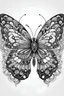 Placeholder: mandala butterfly : black and white with white background.