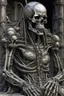Placeholder: sculpture of a king , decayed and rotting with grotesque proportions and imagery. abstract grotesqueries, detailed texture, surreal , biomechanical design, by hr giger and beksinski