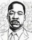 Placeholder: Outline art for coloring pages with MARTIN LUTHER KING JR. , white background, sketch style, only use black outline, white background, no shadows and well and clear outline , white background, sketch style, only use black outline, white background, no shadows and well and clear outline