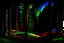 Placeholder: a wild and vibrant forest, with a black background and bright outstanding rainbow coloring