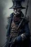 Placeholder: 70 years old victorian bloodborne soldier with a musket