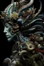 Placeholder: A snake face , adorned gothica decadent sea creatures, sea horse. Shell coralls headdress and ribbed with coralls flower and seapearls costume organic bio spinal ribbed detail of under water gothica floral sea shell embossed extremely detailed voidcore shamanism style maximálist hyperrealistic uder water sea concept árt portrait