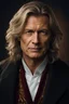 Placeholder: Portrait of a middleaged norwegian doctor with shoulder length hair, photorealistic, fantasy