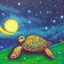 Placeholder: Oil painting turtle and moon and starry sky