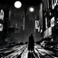 Placeholder: Frank Miller's Sin City dark style, high contrast black and white image -, night scene, conceptual art, vibrant, dark fantasy, illustration, photo, cinematic, 3d render