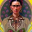 Placeholder: A beautiful portrait of Frida Kahlo by alphonse mucha, japanese tatoos, 4k, high details