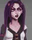 Placeholder: witch girl with vampire fangs