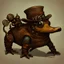 Placeholder: A concept art of a steampunk platypus
