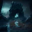 Placeholder: A spooky wasteland 8k, bas-relief, 3d, extraterrestrial, ethereal, eerie, with jagged rocks, swamp