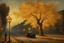 Placeholder: FAll golden tree under street lights by poussin