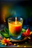 Placeholder: Thai, Cassia fistula, colorful, candle, water, water painting