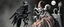 Placeholder: crow knight with cat o nine tails, wearing mirror hat, climbing ladder, in front of chalk art clown vampire, cthulhu bed sheets, in the style of escher
